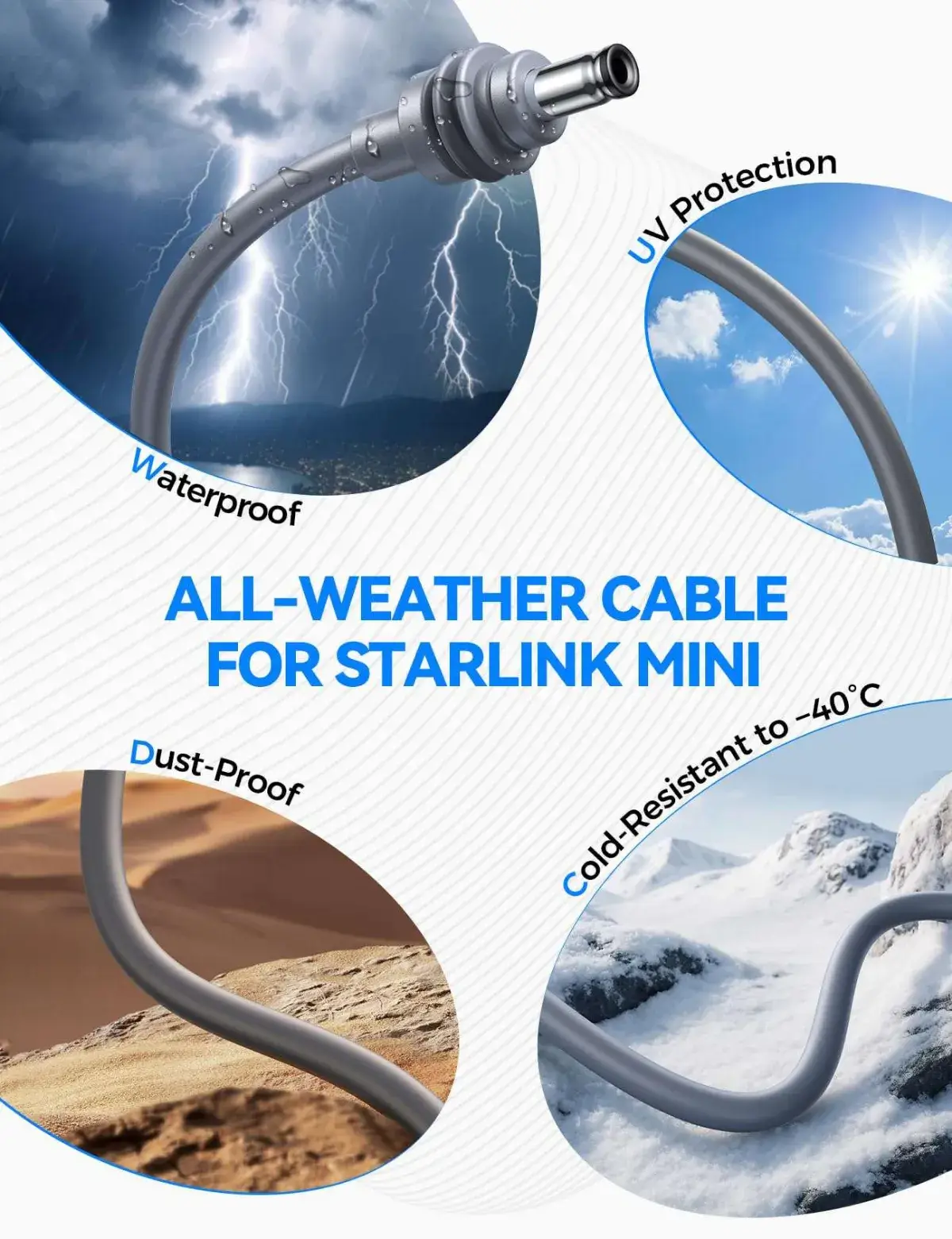 Starlink Mini Car Adapter 18AWG thick cable detail
